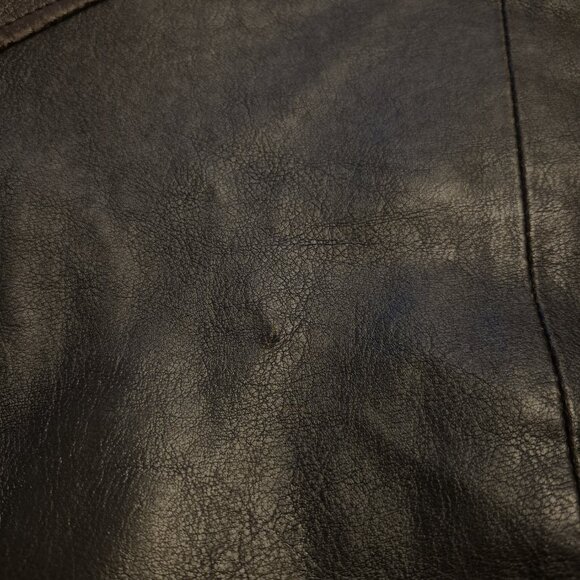 Toxic Hazard Brown Distressed Moto Jacket Size L - Picture 5 of 12